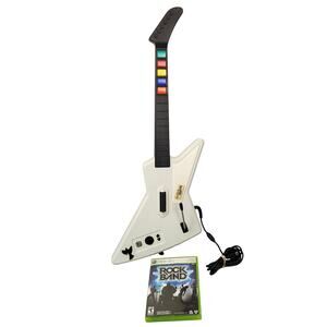 Guitar Hero X-Plorer Controller for Xbox 360 Red Octane 95055 w/ Rock Band Game